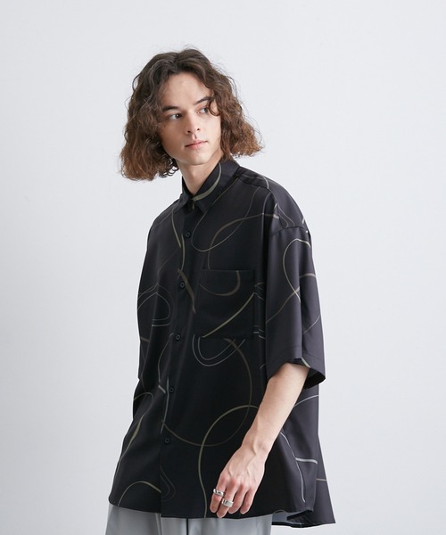 JUNRED（ジュンレッド）の「リングアートペイントルーズシャツ（シャツ/ブラウス・メンズ・ブラック/ブルー系その他4/ホワイト・L/M/S）」の4枚目の写真