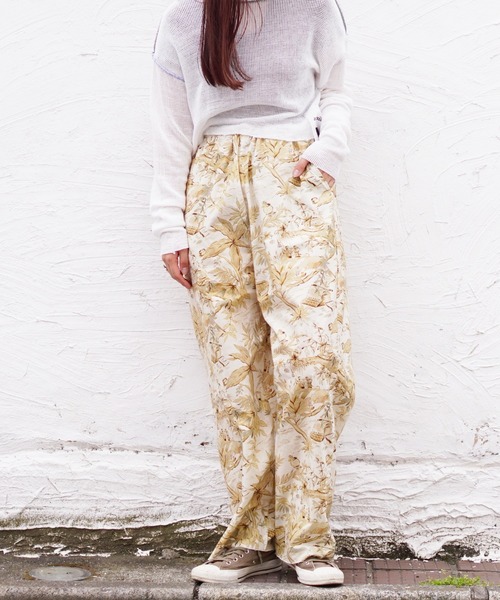 SUNNY SPORTS/サニースポーツ PRINTED BAGGY PANTS プリンテッドバギーパンツ(ユニセックス) flower  sunny buggy pants～サニーバギーパンツ