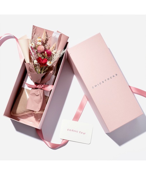 CHICSTOCKS（シックストックス）の「母の日限定　ブーケ付き1足セット（ソックス/靴下・レディース・ネイビー/アイボリー/スモークピンク/ラベンダー・SMALL）」の13枚目の写真