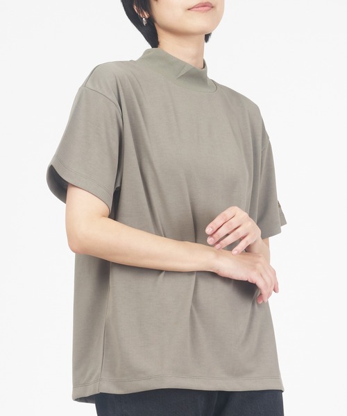 WILD THINGS（ワイルドシングス）の「TRUE DRY MOCK NECK T（Tシャツ/カットソー・レディース・ラベンダー/ホワイト/ブラック/カーキ・S/M）」の7枚目の写真