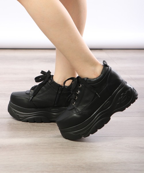 lus.（ラスドット）の「厚底サイドジップスニーカー（スニーカー・レディース・ブラック/ホワイト・S/M/L/LL/3L）」の14枚目の写真