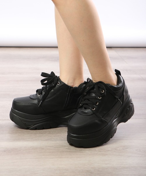 lus.（ラスドット）の「厚底サイドジップスニーカー（スニーカー・レディース・ブラック/ホワイト・S/M/L/LL/3L）」の13枚目の写真