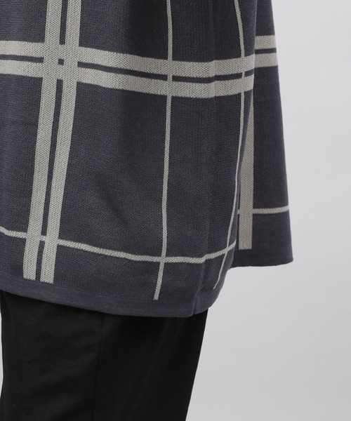 LAKOLE（ラコレ）の「チェックガラニット半袖シャツ / 704945（ニット/セーター・メンズ・ベージュ/チャコールグレー/ブルー・MEDIUM/LARGE）」の8枚目の写真