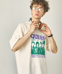 EMMA CLOTHES | 【Queen/The Rolling Stones/Guns N' Roses】別注 ロックプリント オーバーサイズ ピグメント加工 半袖Tシャツ EMMA CLOTHES(Tシャツ/カットソー)