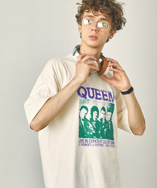 EMMA CLOTHES（エマクローズ）の「【Queen/The Rolling Stones/Guns N' Roses】別注 ロックプリント オーバーサイズ ピグメント加工 半袖Tシャツ EMMA CLOTHES（Tシャツ/カットソー・メンズ・ブラック系1/ブラック系3/ホワイト系1/ホワイト系2/ホワイト系3/ブラック系2/ブラック系4/ブラック系5/ホワイト系4・M/L）」の5枚目の写真