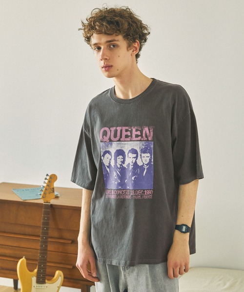 EMMA CLOTHES（エマクローズ）の「【Queen/The Rolling Stones/Guns N' Roses】別注 ロックプリント オーバーサイズ ピグメント加工 半袖Tシャツ EMMA CLOTHES（Tシャツ/カットソー・メンズ・ブラック系1/ブラック系3/ホワイト系1/ホワイト系2/ホワイト系3/ブラック系2/ブラック系4/ブラック系5/ホワイト系4・M/L）」の8枚目の写真