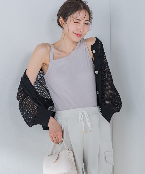 VICKY（ビッキー）の「【大人女子のための優秀タンク】パット付アシメリブ《洗濯機で洗える》（キャミソール・レディース・ブラック/ホワイト/ベージュ・M）」の3枚目の写真