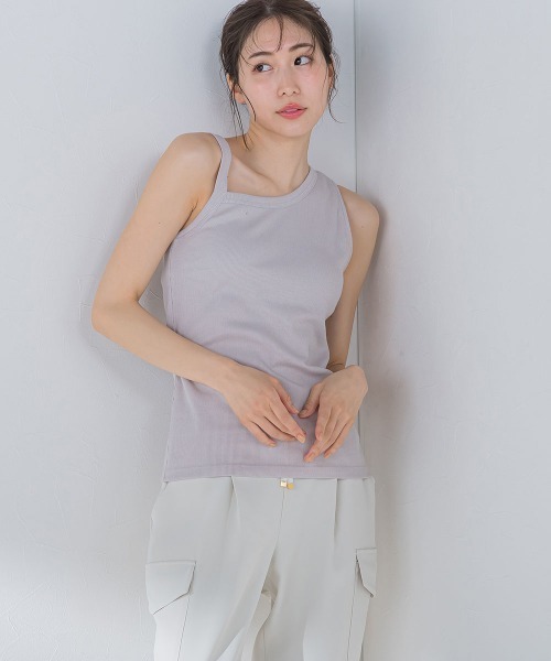 VICKY（ビッキー）の「【大人女子のための優秀タンク】パット付アシメリブ《洗濯機で洗える》（キャミソール・レディース・ブラック/ホワイト/ベージュ・M）」の15枚目の写真