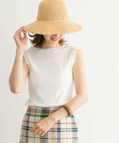 URBAN RESEARCH DOORS（アーバンリサーチドアーズ）の「針抜きノースリーブカットソー（Tシャツ/カットソー・レディース・オフホワイト/ホワイト系その他/ブラック/イエロー系その他・MEDIUM）」の21枚目の写真