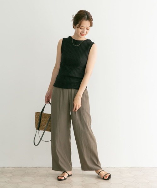 URBAN RESEARCH DOORS（アーバンリサーチドアーズ）の「針抜きノースリーブカットソー（Tシャツ/カットソー・レディース・オフホワイト/ホワイト系その他/ブラック/イエロー系その他・MEDIUM）」の8枚目の写真