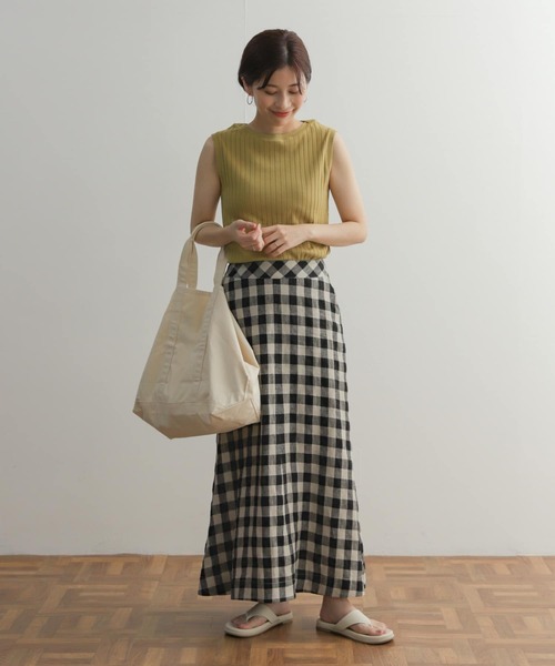 URBAN RESEARCH DOORS（アーバンリサーチドアーズ）の「針抜きノースリーブカットソー（Tシャツ/カットソー・レディース・オフホワイト/ホワイト系その他/ブラック/イエロー系その他・MEDIUM）」の14枚目の写真