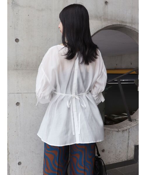 MURUA(ムルーア)の「シアーカシュクールシャツ(シャツ/ブラウス・レディース・ホワイト/ダークグレー/ライトグレー・FREE)」の12枚目の写真