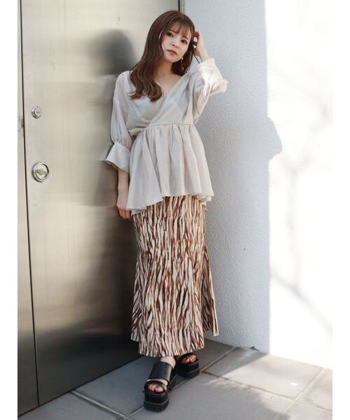 MURUA(ムルーア)の「シアーカシュクールシャツ(シャツ/ブラウス・レディース・ホワイト/ダークグレー/ライトグレー・FREE)」の20枚目の写真