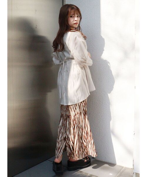 MURUA(ムルーア)の「シアーカシュクールシャツ(シャツ/ブラウス・レディース・ホワイト/ダークグレー/ライトグレー・FREE)」の13枚目の写真