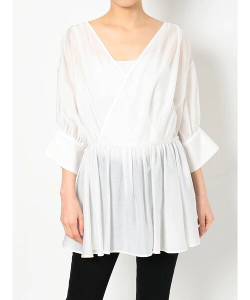 MURUA(ムルーア)の「シアーカシュクールシャツ(シャツ/ブラウス・レディース・ホワイト/ダークグレー/ライトグレー・FREE)」の16枚目の写真