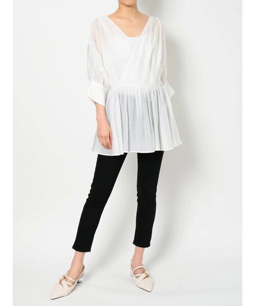 MURUA(ムルーア)の「シアーカシュクールシャツ(シャツ/ブラウス・レディース・ホワイト/ダークグレー/ライトグレー・FREE)」の18枚目の写真