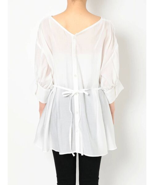 MURUA(ムルーア)の「シアーカシュクールシャツ(シャツ/ブラウス・レディース・ホワイト/ダークグレー/ライトグレー・FREE)」の7枚目の写真