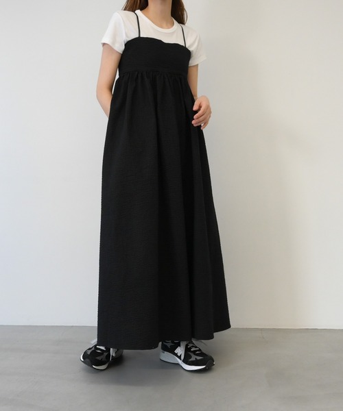 CANAL JEAN（キャナルジーン）の「RED CHOP WORKS(レッドチョップワークス) ギャザーキャミワンピース（ワンピース・レディース・ブラック・ONE SIZE）」の5枚目の写真