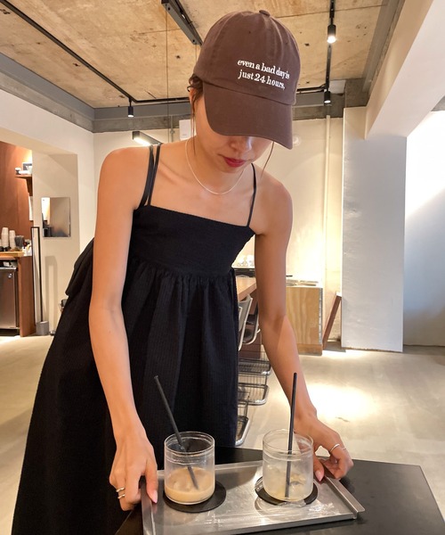 CANAL JEAN（キャナルジーン）の「RED CHOP WORKS(レッドチョップワークス) ギャザーキャミワンピース（ワンピース・レディース・ブラック・ONE SIZE）」の18枚目の写真