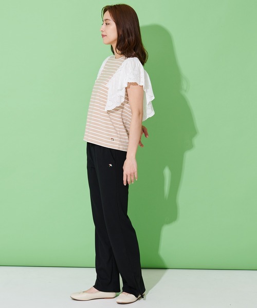 Arnold Palmer(アーノルドパーマー)の「袖レース フレンチスリーブ ボーダー Tシャツ(Tシャツ/カットソー・レディース・グレー系/ネイビー系/ベージュ系・L/S/M)」の15枚目の写真