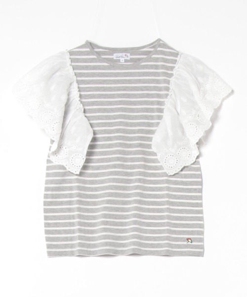 Arnold Palmer(アーノルドパーマー)の「袖レース フレンチスリーブ ボーダー Tシャツ(Tシャツ/カットソー・レディース・グレー系/ネイビー系/ベージュ系・L/S/M)」の22枚目の写真