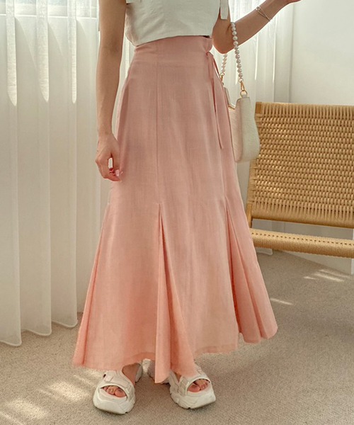 one after another NICE CLAUP（ワンアフターアナザーナイスクラップ）の「【S/Mサイズ】サイドリボンマーメイドスカート（スカート・レディース・ブラック/ピンク/モカ/ドット・SMALL/MEDIUM）」の3枚目の写真