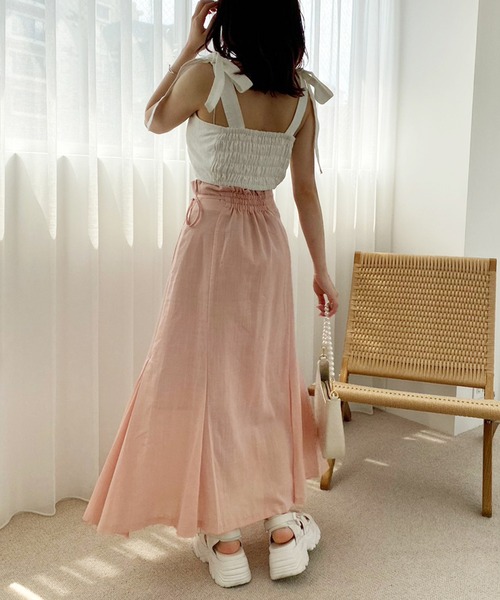 one after another NICE CLAUP（ワンアフターアナザーナイスクラップ）の「【S/Mサイズ】サイドリボンマーメイドスカート（スカート・レディース・ブラック/ピンク/モカ/ドット・SMALL/MEDIUM）」の21枚目の写真