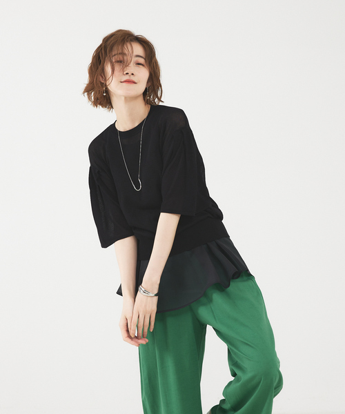 abahouse mavie（アバハウスマヴィ）の「シアーニットプルオーバー（ニット/セーター・レディース・アイボリー/ブラック/ピンク/ダークオレンジ・フリー）」の16枚目の写真