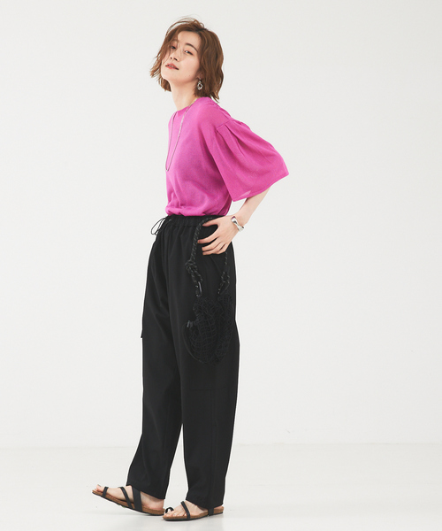 abahouse mavie（アバハウスマヴィ）の「シアーニットプルオーバー（ニット/セーター・レディース・アイボリー/ブラック/ピンク/ダークオレンジ・フリー）」の20枚目の写真