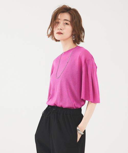 abahouse mavie（アバハウスマヴィ）の「シアーニットプルオーバー（ニット/セーター・レディース・アイボリー/ブラック/ピンク/ダークオレンジ・フリー）」の21枚目の写真