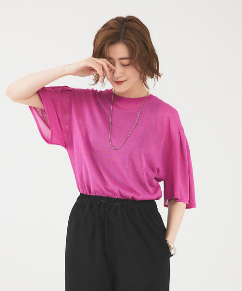 abahouse mavie（アバハウスマヴィ）の「シアーニットプルオーバー（ニット/セーター・レディース・アイボリー/ブラック/ピンク/ダークオレンジ・フリー）」の22枚目の写真