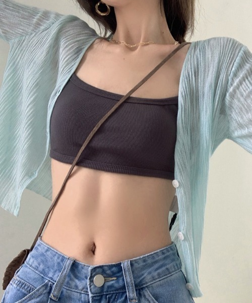 Achic（アシック）の「薄手Vネックニットカーディガン ショート丈 UVカット アイスシルク長袖（カーディガン/ボレロ・レディース・ホワイト/ブラック/ライトブルー/ピンク系その他・M）」の20枚目の写真