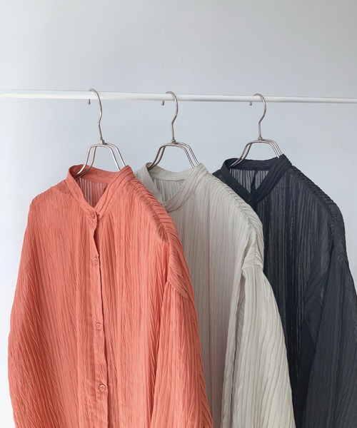 AS KNOW AS plus（アズノゥアズプラス）の「〇シアーワッシャーシャツワンピース（ワンピース・レディース・カーキ/ブラック/オレンジ・FREE）」の8枚目の写真