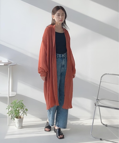 AS KNOW AS plus（アズノゥアズプラス）の「〇シアーワッシャーシャツワンピース（ワンピース・レディース・カーキ/ブラック/オレンジ・FREE）」の13枚目の写真