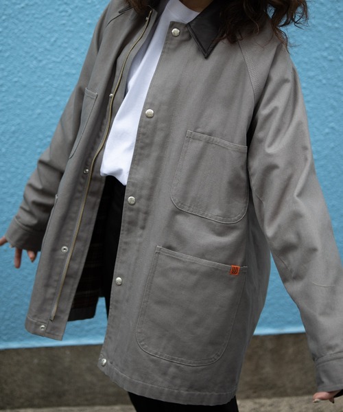 UNIVERSAL OVERALL(ユニバーサルオーバーオール)の「オックス カバーオール / ワンサイズ / ジャケット / ユニセックス / OX COVERALL(カバーオール・レディース・ネイビー/グレー/オリーブ/アイボリー・F)」の2枚目の写真