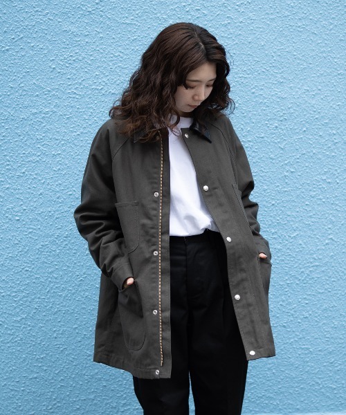 UNIVERSAL OVERALL(ユニバーサルオーバーオール)の「オックス カバーオール / ワンサイズ / ジャケット / ユニセックス / OX COVERALL(カバーオール・レディース・ネイビー/グレー/オリーブ/アイボリー・F)」の3枚目の写真