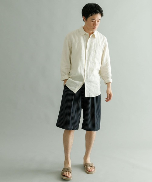 URBAN RESEARCH（アーバンリサーチ）の「URBAN RESEARCH iD　ウーリータックワイドショーツ（その他パンツ・メンズ・ブラック/チャコールグレー/ネイビー・MEDIUM/LARGE）」の6枚目の写真