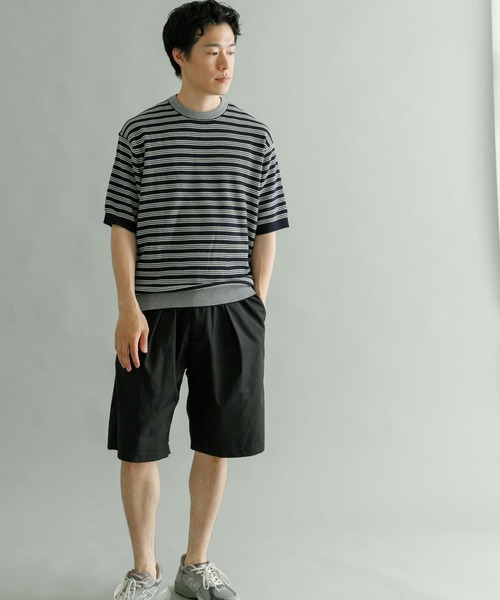 URBAN RESEARCH（アーバンリサーチ）の「URBAN RESEARCH iD　ウーリータックワイドショーツ（その他パンツ・メンズ・ブラック/チャコールグレー/ネイビー・MEDIUM/LARGE）」の4枚目の写真