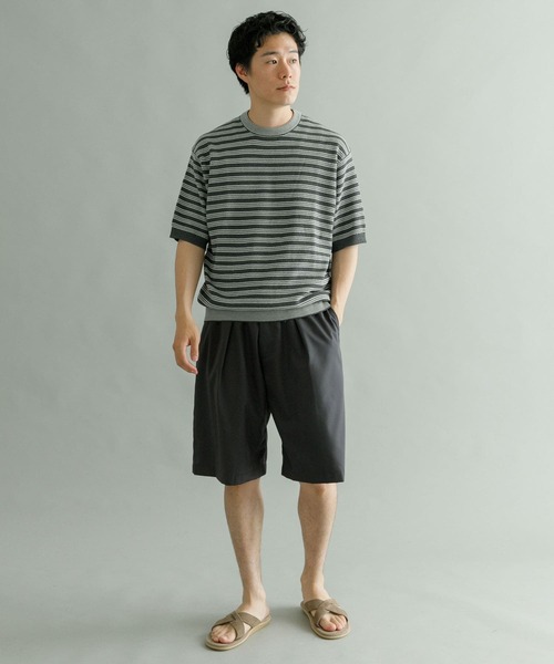 URBAN RESEARCH（アーバンリサーチ）の「URBAN RESEARCH iD　ウーリータックワイドショーツ（その他パンツ・メンズ・ブラック/チャコールグレー/ネイビー・MEDIUM/LARGE）」の5枚目の写真