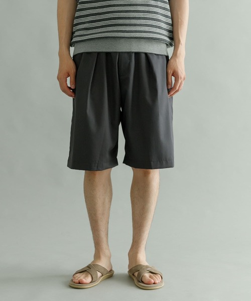 URBAN RESEARCH（アーバンリサーチ）の「URBAN RESEARCH iD　ウーリータックワイドショーツ（その他パンツ・メンズ・ブラック/チャコールグレー/ネイビー・MEDIUM/LARGE）」の13枚目の写真