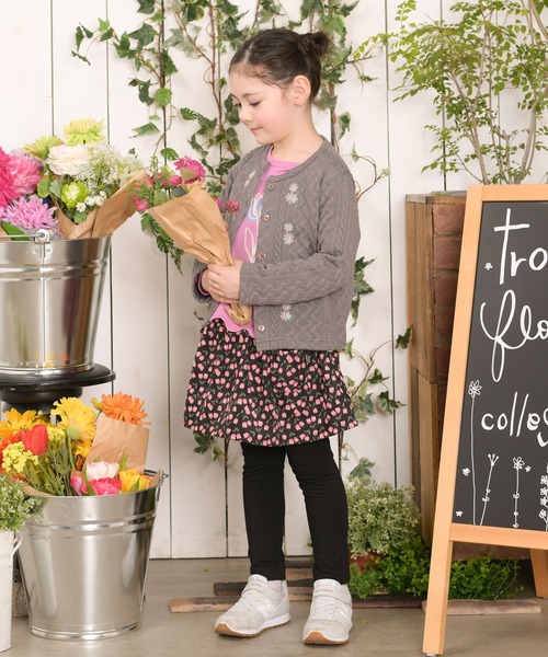 trois lapins kp（トロワラパンケーピー）の「ケーブルジャガードカーディガン(110~160cm)（カーディガン/ボレロ・キッズ・マスタード/チャコールグレー・160cm/130cm/140cm/120cm/150cm/110cm）」の3枚目の写真