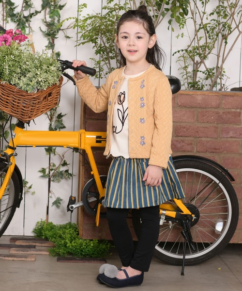 trois lapins kp（トロワラパンケーピー）の「ケーブルジャガードカーディガン(110~160cm)（カーディガン/ボレロ・キッズ・マスタード/チャコールグレー・160cm/130cm/140cm/120cm/150cm/110cm）」の6枚目の写真