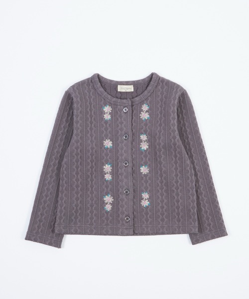 trois lapins kp（トロワラパンケーピー）の「ケーブルジャガードカーディガン(110~160cm)（カーディガン/ボレロ・キッズ・マスタード/チャコールグレー・160cm/130cm/140cm/120cm/150cm/110cm）」の7枚目の写真