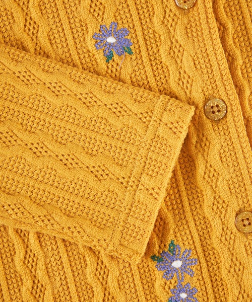 trois lapins kp（トロワラパンケーピー）の「ケーブルジャガードカーディガン(110~160cm)（カーディガン/ボレロ・キッズ・マスタード/チャコールグレー・160cm/130cm/140cm/120cm/150cm/110cm）」の13枚目の写真