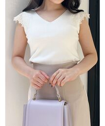 MERCURYDUO | 2WAYショルダーカットワーク刺繍ニット(ニット/セーター)