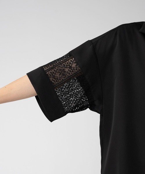 SELLE GLANT(セレグランテ)の「ARM LACE SWITCH SHIRT/アームレースキリカエシャツ(シャツ/ブラウス・メンズ・オフホワイト/ブラック・MEDIUM/LARGE)」の19枚目の写真