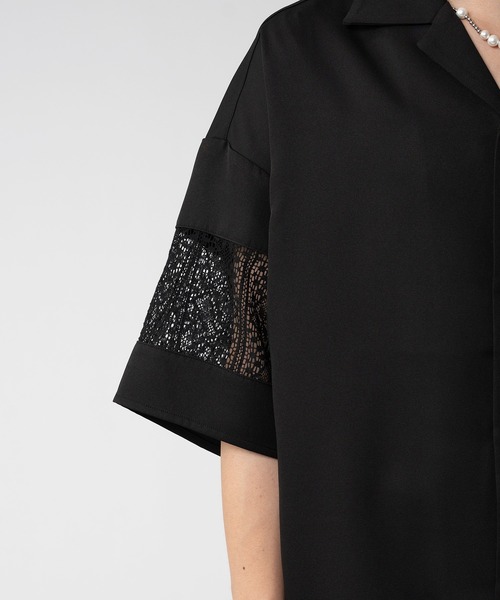 SELLE GLANT(セレグランテ)の「ARM LACE SWITCH SHIRT/アームレースキリカエシャツ(シャツ/ブラウス・メンズ・オフホワイト/ブラック・MEDIUM/LARGE)」の20枚目の写真
