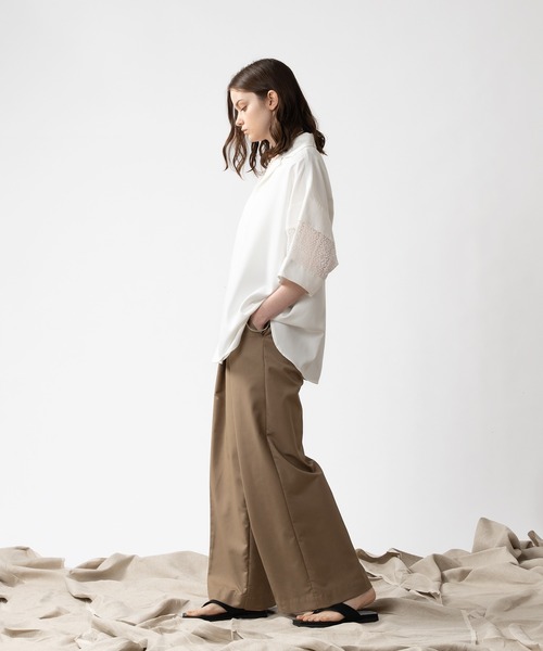 SELLE GLANT(セレグランテ)の「ARM LACE SWITCH SHIRT/アームレースキリカエシャツ(シャツ/ブラウス・メンズ・オフホワイト/ブラック・MEDIUM/LARGE)」の13枚目の写真