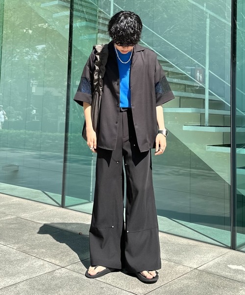 SELLE GLANT(セレグランテ)の「ARM LACE SWITCH SHIRT/アームレースキリカエシャツ(シャツ/ブラウス・メンズ・オフホワイト/ブラック・MEDIUM/LARGE)」の15枚目の写真