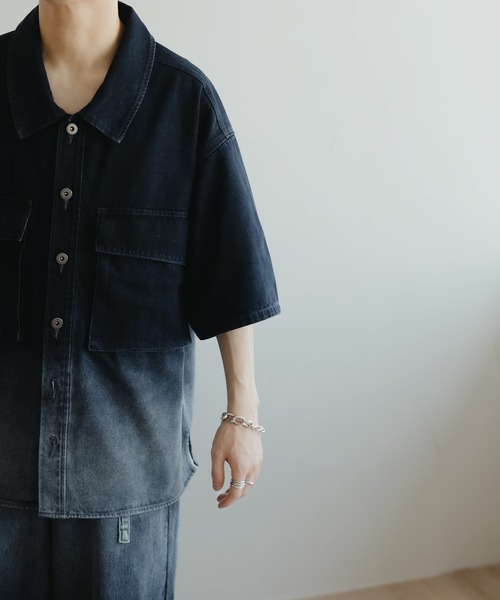epnok(エプノック)の「グラデーションデニムシャツ(シャツ/ブラウス・メンズ・インディゴブルー/ブラック/ブルー系その他・SMALL/MEDIUM/LARGE)」の8枚目の写真